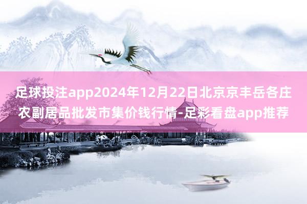 足球投注app2024年12月22日北京京丰岳各庄农副居品批发市集价钱行情-足彩看盘app推荐