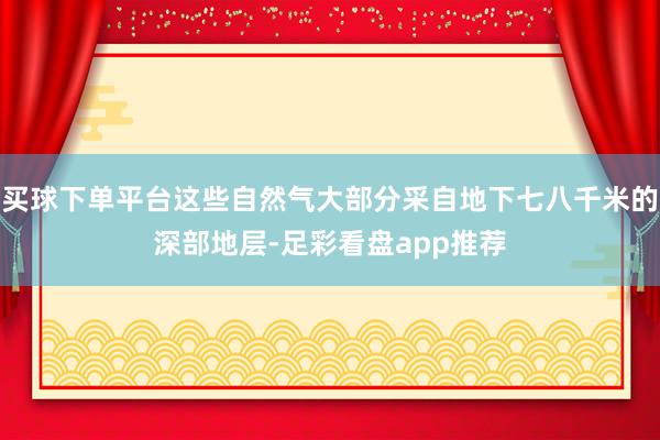 买球下单平台这些自然气大部分采自地下七八千米的深部地层-足彩看盘app推荐