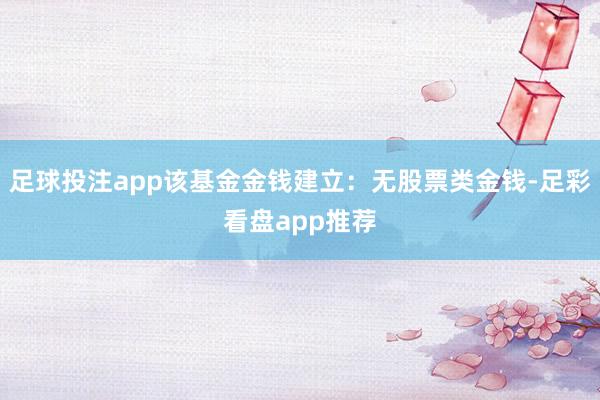 足球投注app该基金金钱建立：无股票类金钱-足彩看盘app推荐