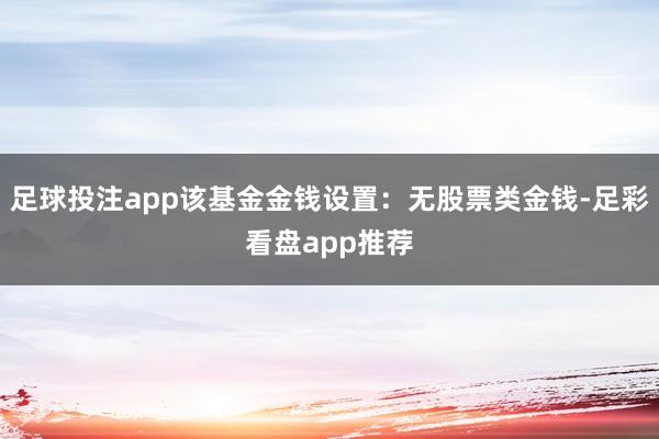 足球投注app该基金金钱设置：无股票类金钱-足彩看盘app推荐