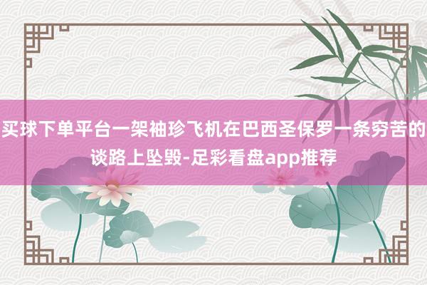 买球下单平台一架袖珍飞机在巴西圣保罗一条穷苦的谈路上坠毁-足彩看盘app推荐