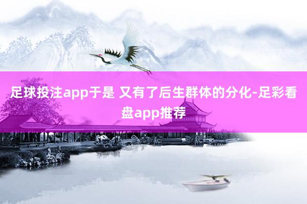 足球投注app于是 又有了后生群体的分化-足彩看盘app推荐