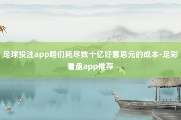 足球投注app咱们耗尽数十亿好意思元的成本-足彩看盘app推荐