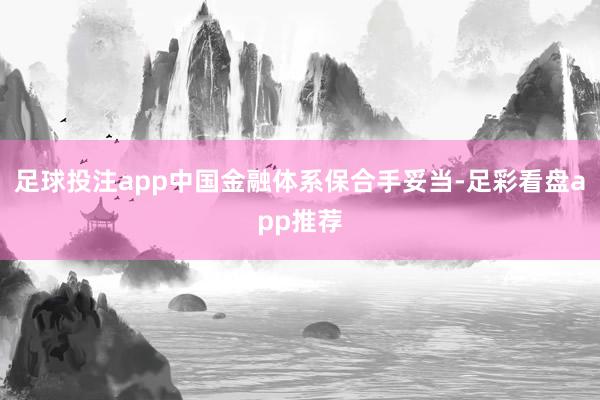 足球投注app中国金融体系保合手妥当-足彩看盘app推荐