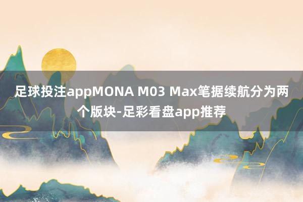 足球投注appMONA M03 Max笔据续航分为两个版块-足彩看盘app推荐