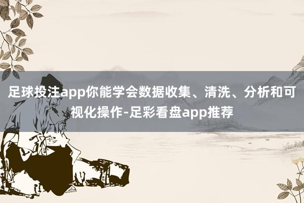 足球投注app你能学会数据收集、清洗、分析和可视化操作-足彩看盘app推荐