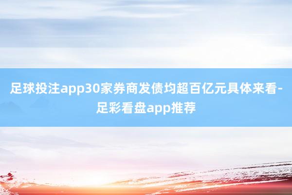 足球投注app30家券商发债均超百亿元具体来看-足彩看盘app推荐
