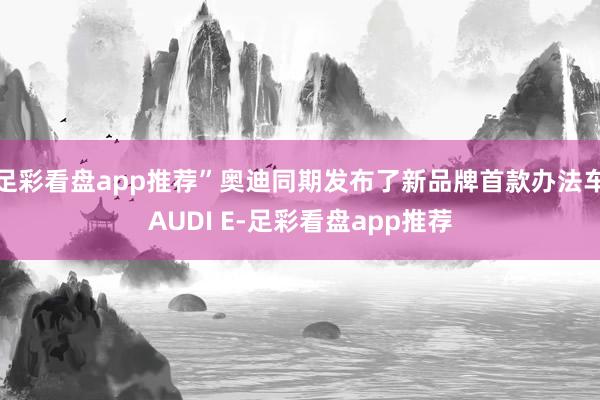 足彩看盘app推荐”奥迪同期发布了新品牌首款办法车AUDI E-足彩看盘app推荐