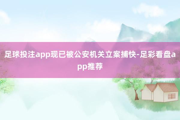 足球投注app现已被公安机关立案捕快-足彩看盘app推荐