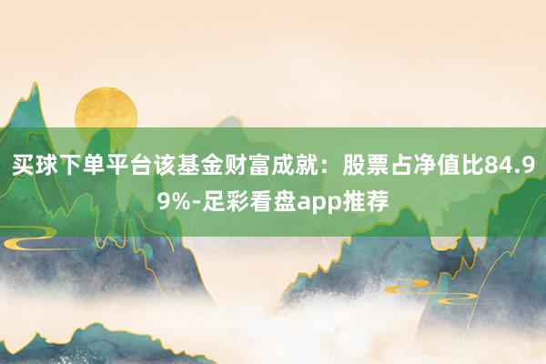 买球下单平台该基金财富成就:股票占净值比84.99%-足彩看盘app推荐