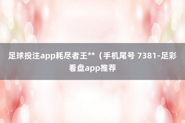 足球投注app耗尽者王**（手机尾号 7381-足彩看盘app推荐